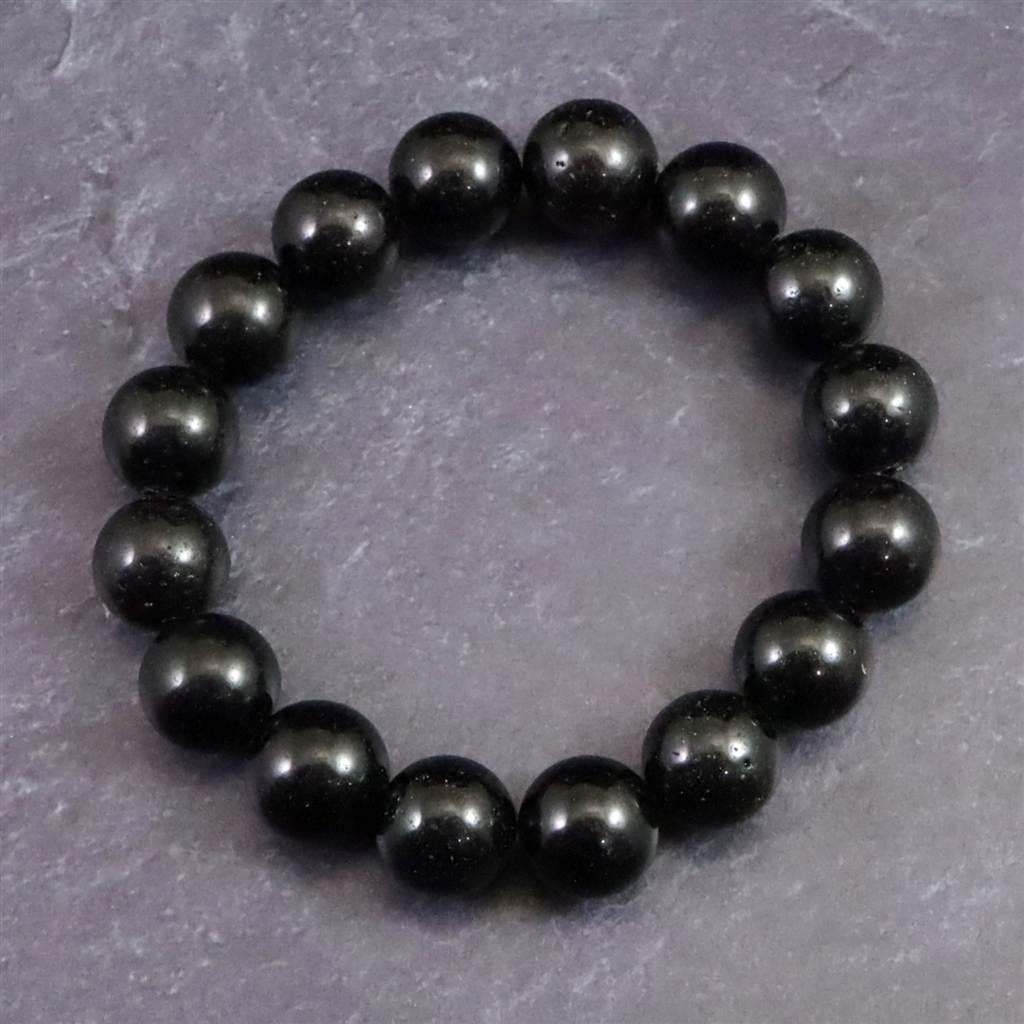 チベタンテクタイト 12mm玉 ブレスレット  33.0g #168411枚目の画像