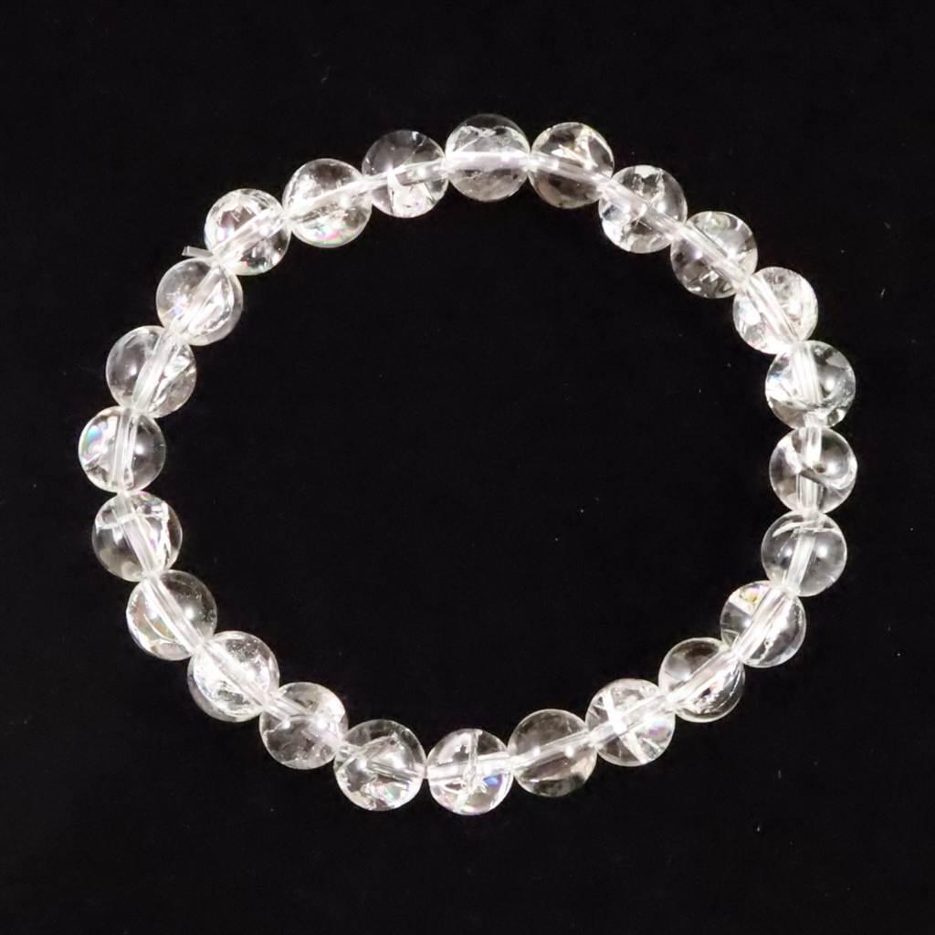 ヒマラヤ水晶 アイリスクォーツ 8ミリブレスレット　17.8g #743081枚目の画像