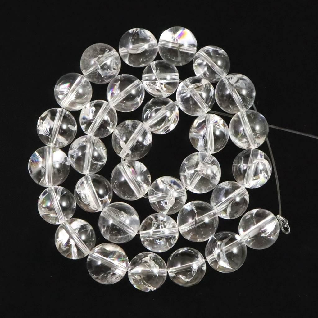 ヒマラヤ水晶 アイリスクォーツ 12ミリ玉 一連 現品 83.1g #32916