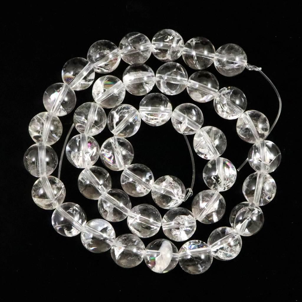 ヒマラヤ水晶 アイリスクォーツ 10ミリ玉 一連 現品 59.6g #33374