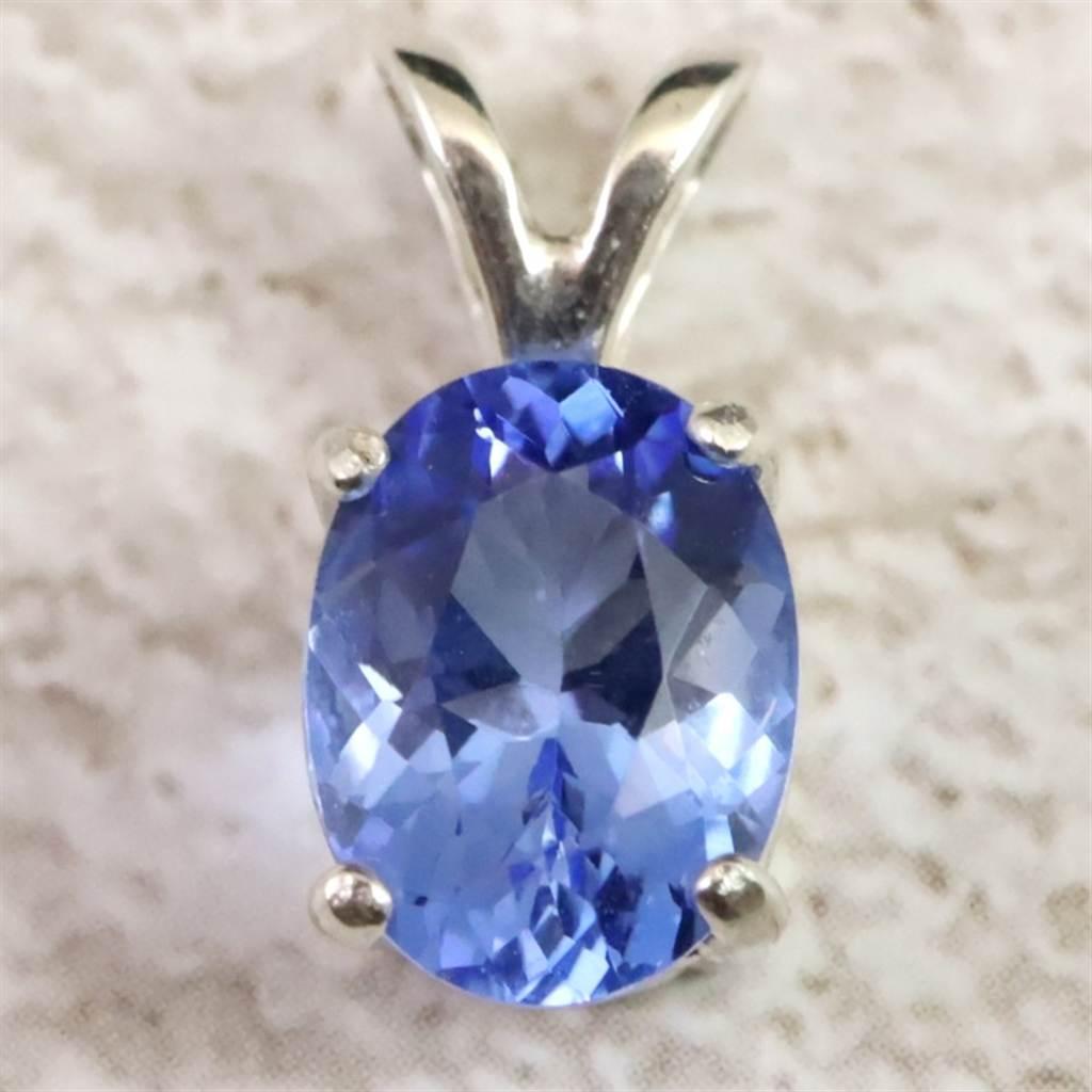 H&E社 シベリアンブルークォーツ　8X6mmオーバル ペンダント　0.8g #382771枚目の画像