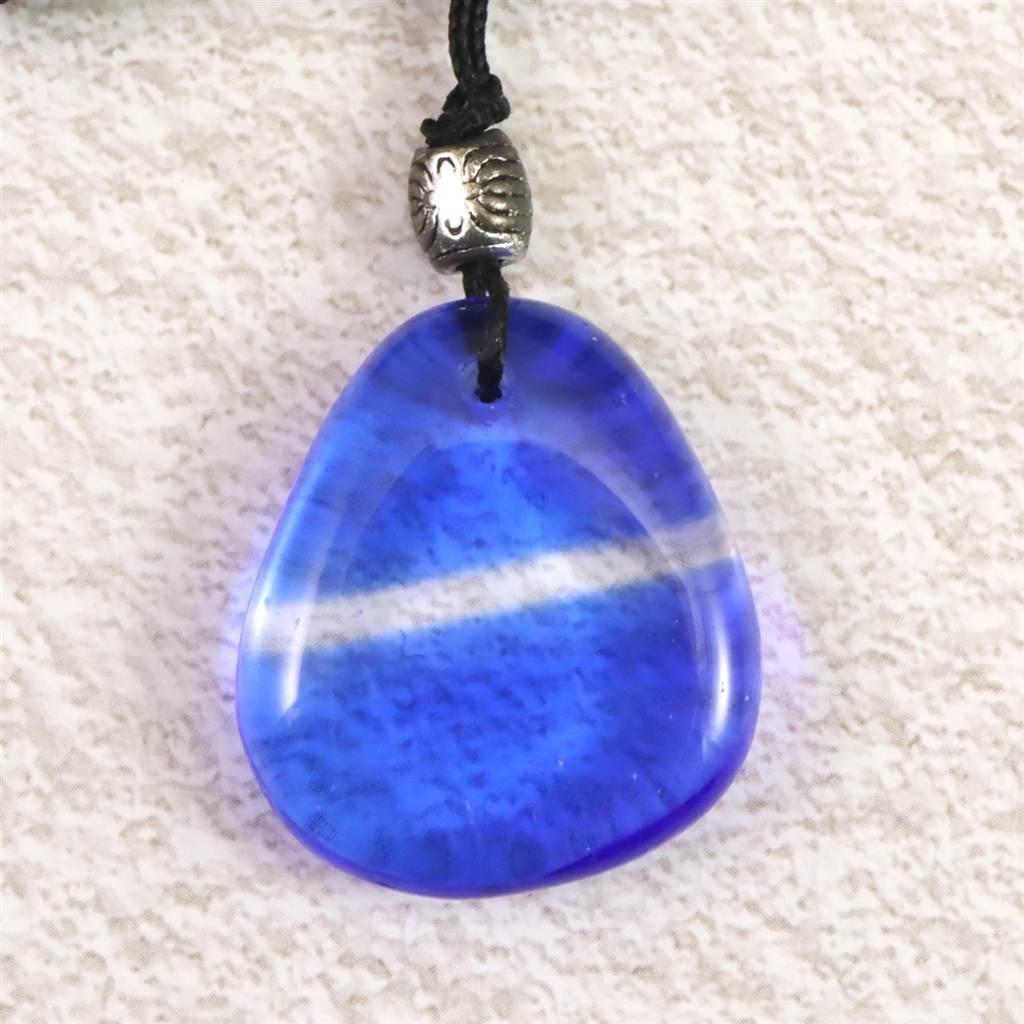 H&E社 シベリアンブルークォーツ　タンブル コード ペンダント 9.3g #122741枚目の画像