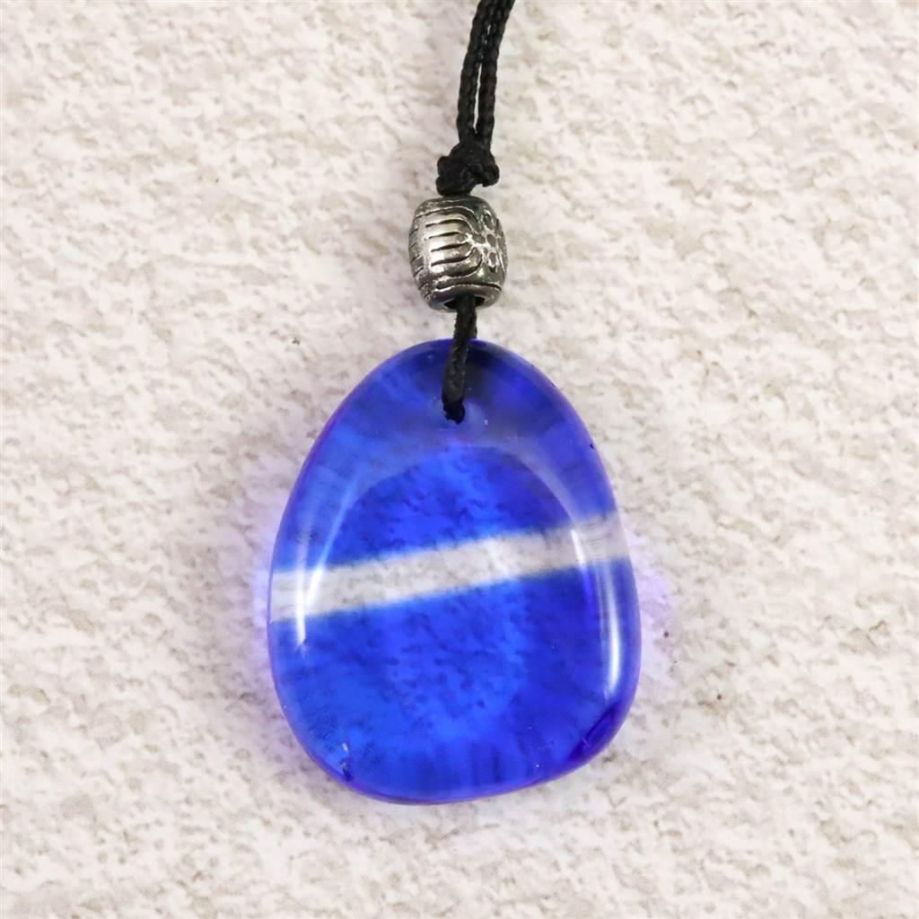 H&E社 シベリアンブルークォーツ　タンブル コード ペンダント 8.6g #57793