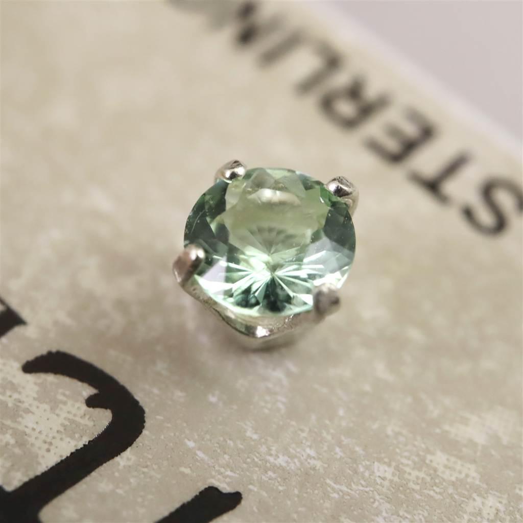 H&E社 ガイアストーン ラウンド 4ミリ ピアス  #19823 | 3枚目