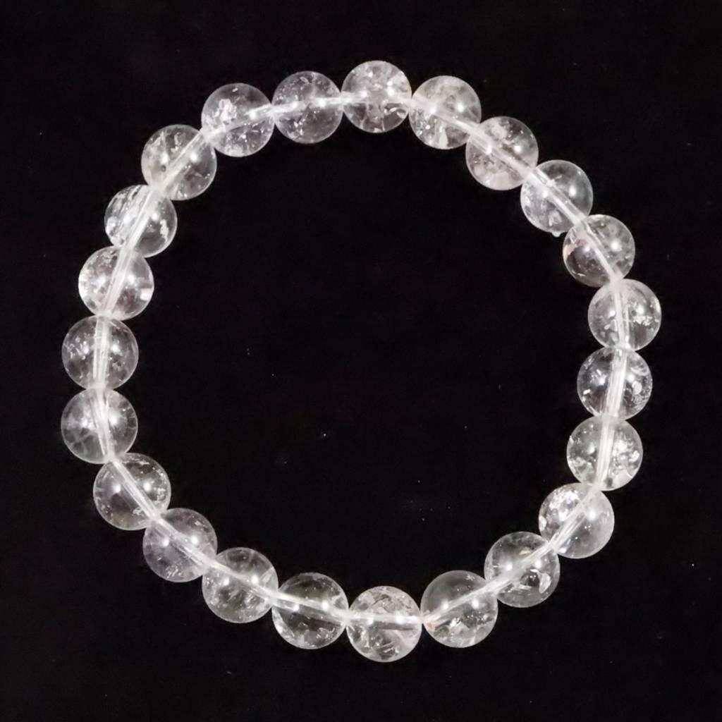 米国NY州産 ハーキマーダイヤモンド 3A+ 8.5mm玉 ブレスレット 20.1g #12102