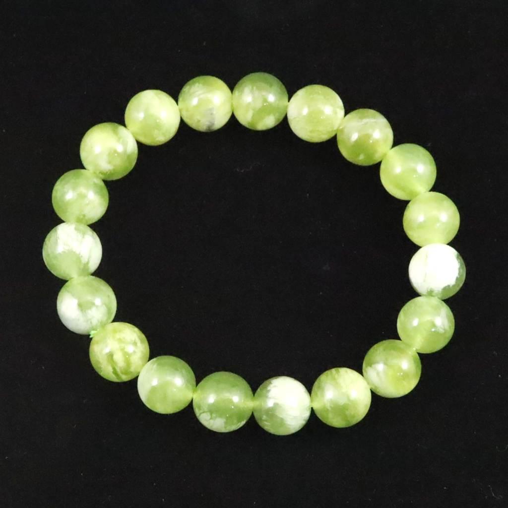 ロシアンジェイド ネフライト 軟玉 10mm玉　ブレスレット 26.9g #71544