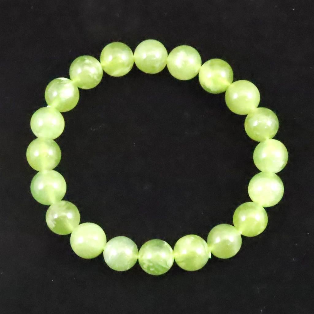 ロシアンジェイド ネフライト 軟玉 10mm玉　ブレスレット 28.2g #29180