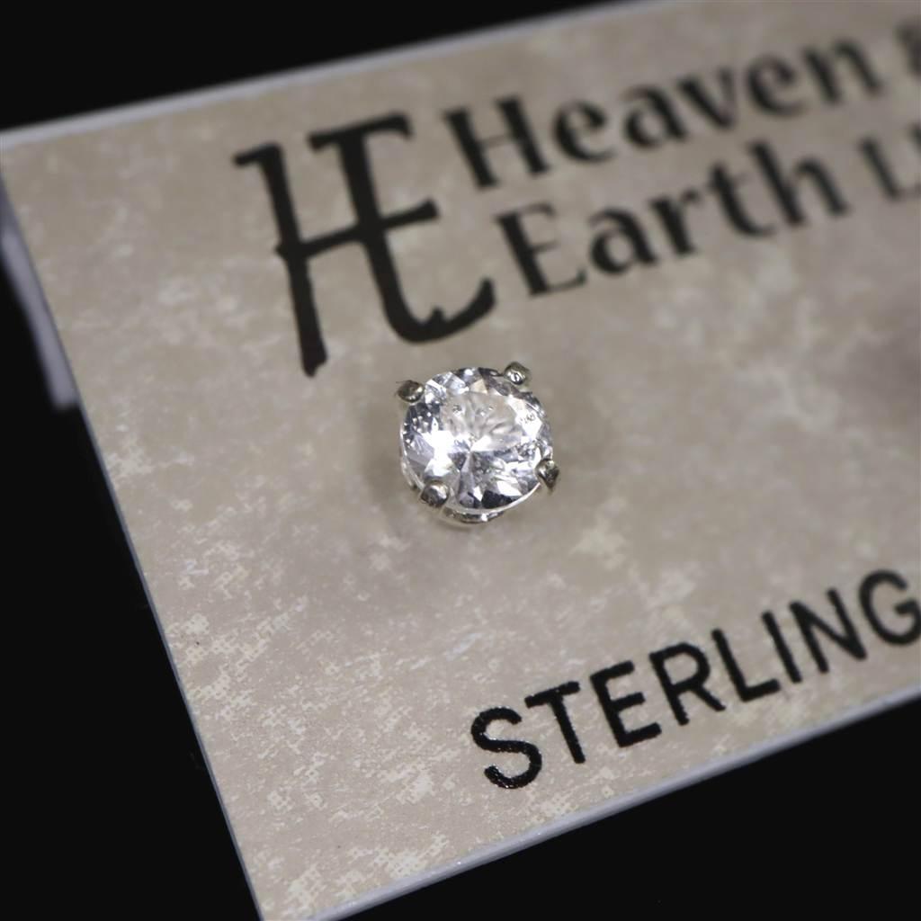 H&E社 アゼツライト 4mmラウンド ピアス  #79034 | 2枚目