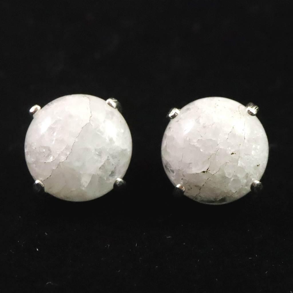 H&E社 アゼツライト 10mmラウンドカボション ピアス #560201枚目の画像