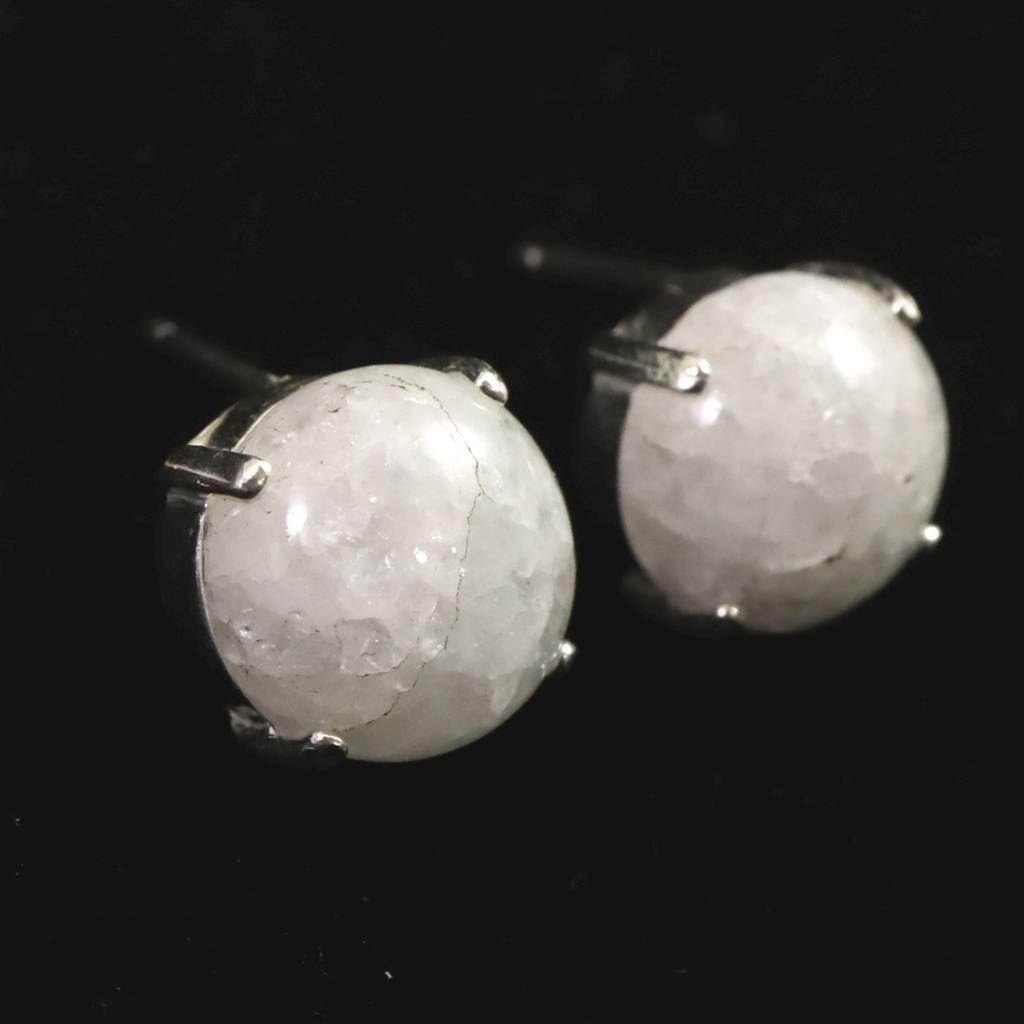 H&E社 アゼツライト 10mmラウンドカボション ピアス  #56020 | 2枚目