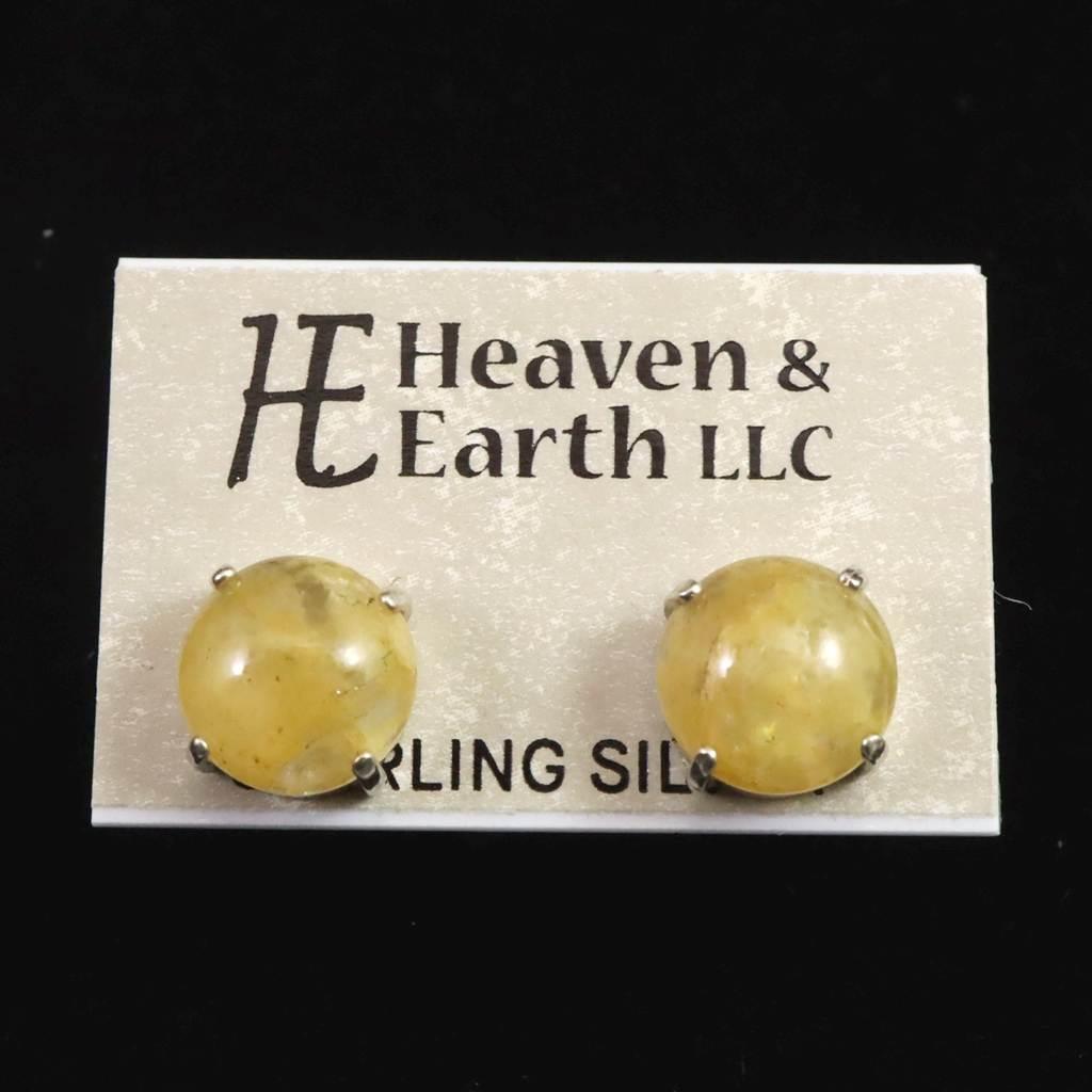 H&E社 ヒマラヤゴールドアゼツライト(AZOZEO) 10mmラウンド ピアス #815741枚目の画像