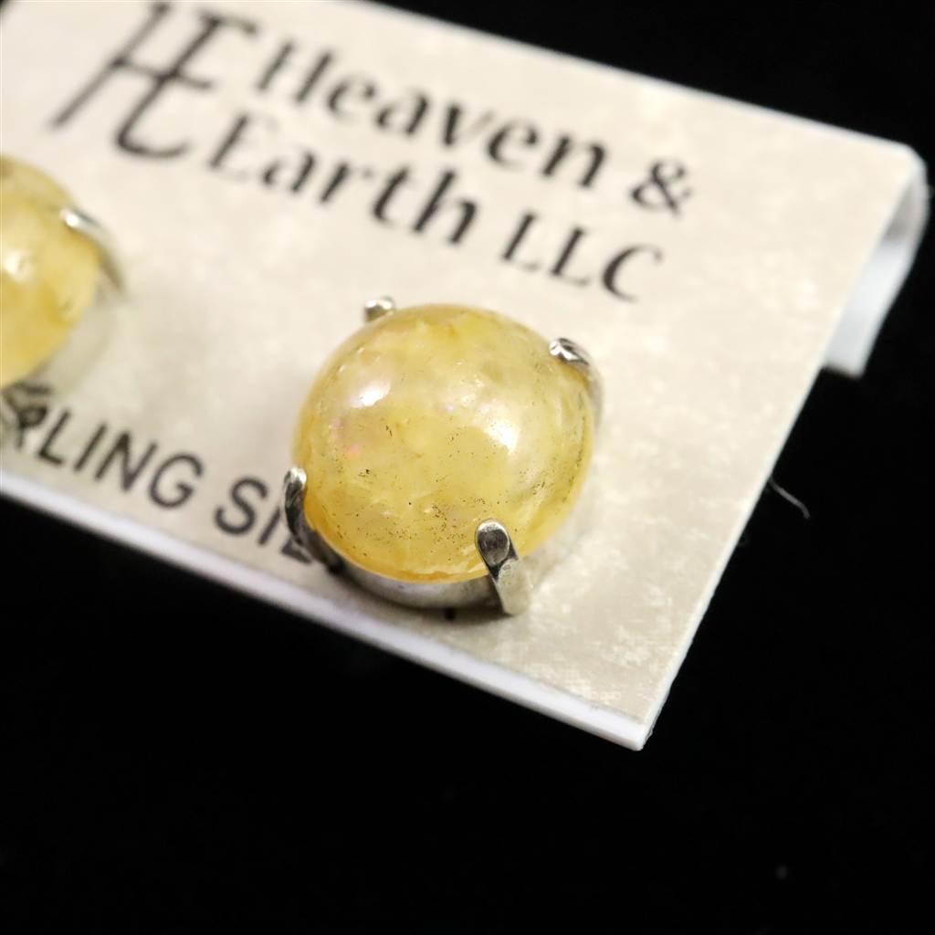 H&E社 ヒマラヤゴールドアゼツライト（AZOZEO) 10mmラウンド ピアス  #81574 | 3枚目