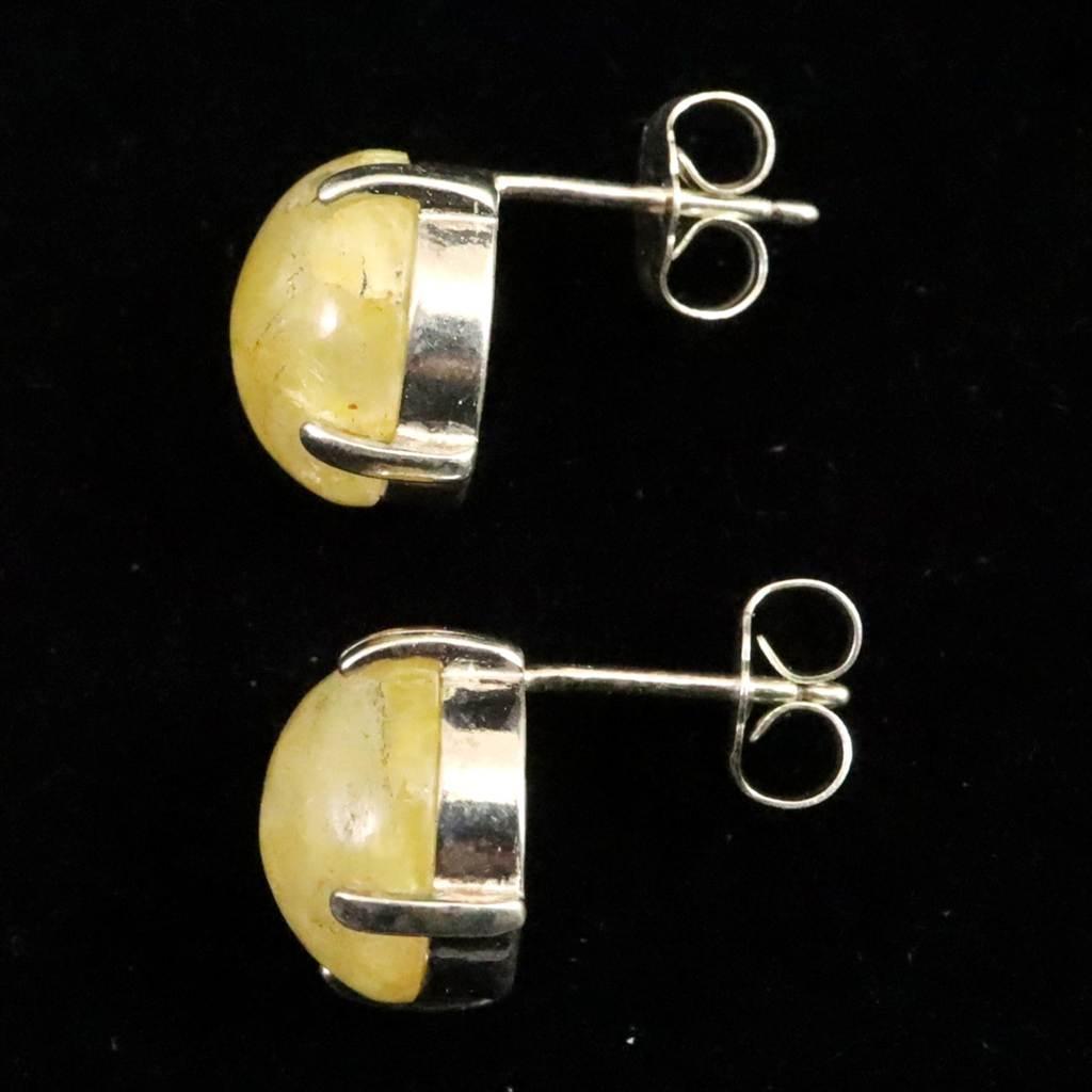 H&E社 ヒマラヤゴールドアゼツライト（AZOZEO) 10mmラウンド ピアス  #81574 | 4枚目