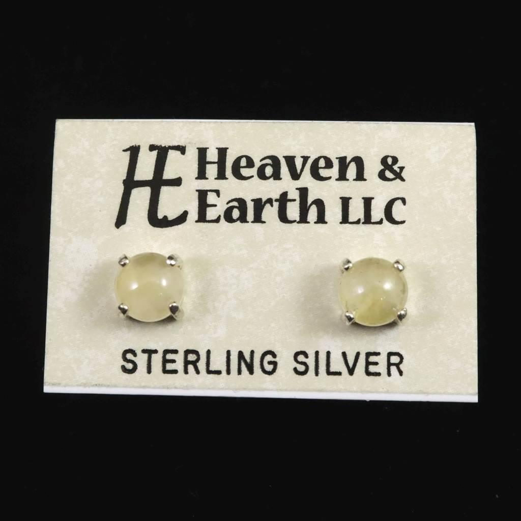 H&E社 ヒマラヤゴールドアゼツライト（AZOZEO) 6mmラウンド ピアス  #98155