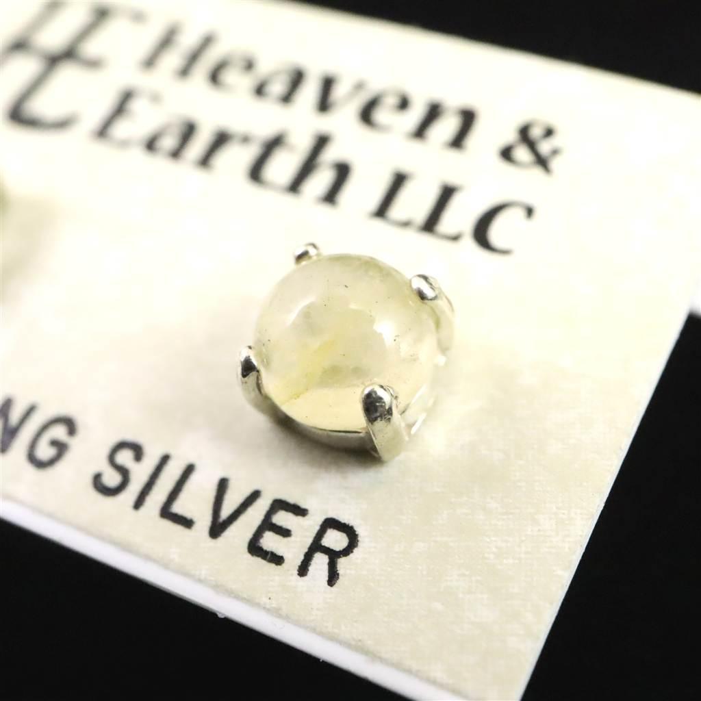 H&E社 ヒマラヤゴールドアゼツライト（AZOZEO) 6mmラウンド ピアス  #98155 | 3枚目