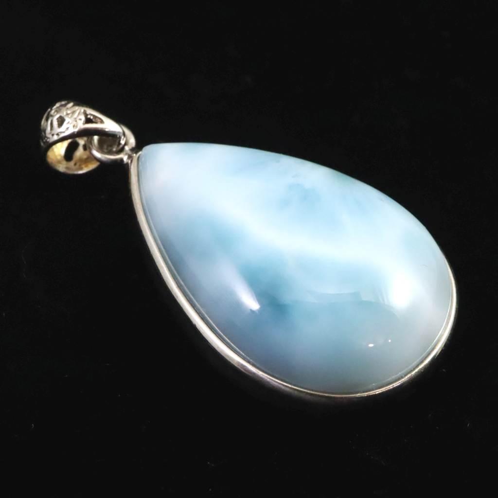 ラリマー  AA  26mmペアシェイプ　ペンダント 8.3g #46850 | 2枚目