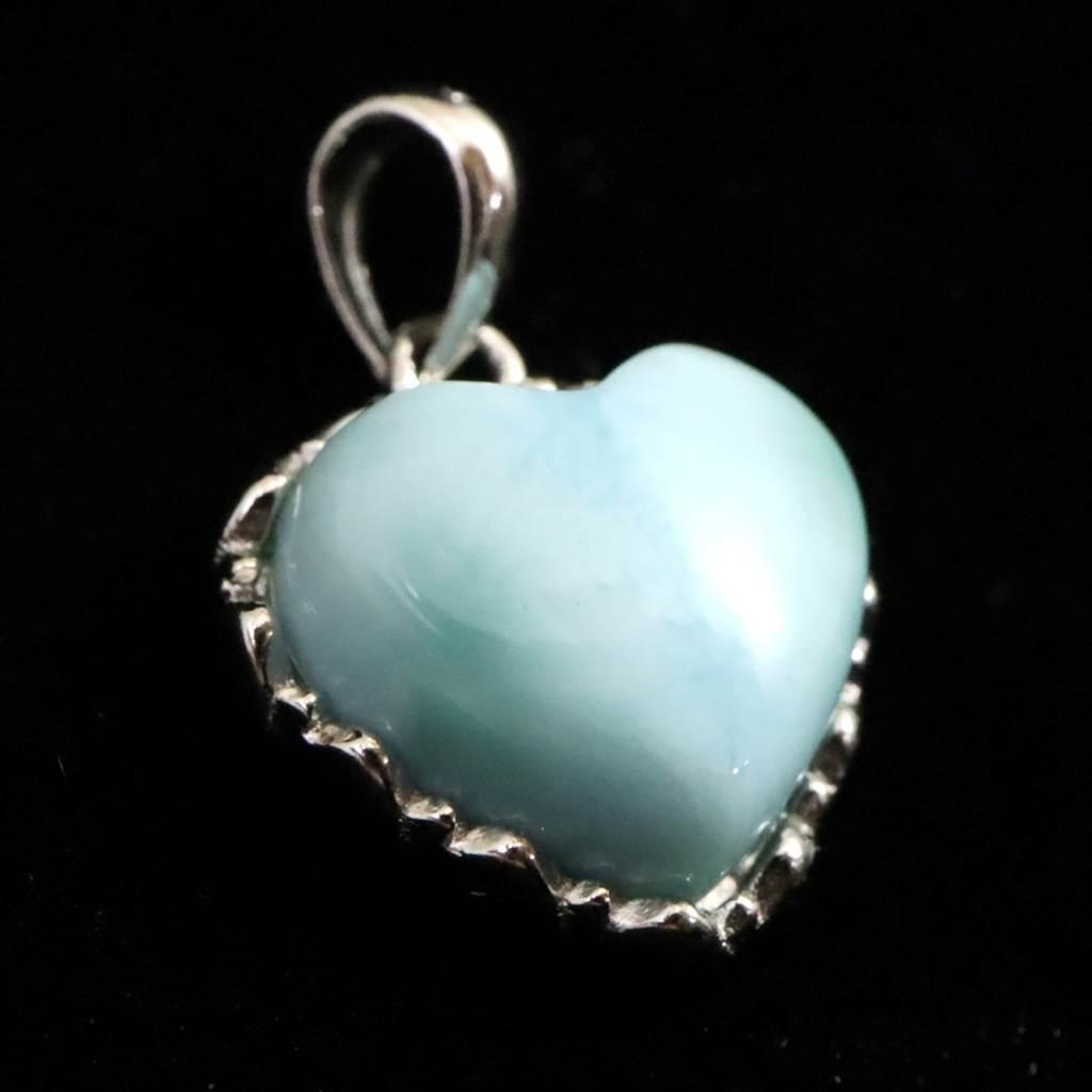 ラリマー  AA  12mmハート　ペンダント 2.1g #90160 | 2枚目