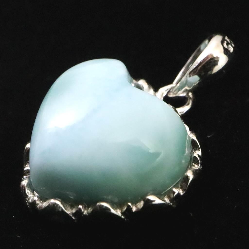 ラリマー  AA  12mmハート　ペンダント 2.1g #90160 | 3枚目