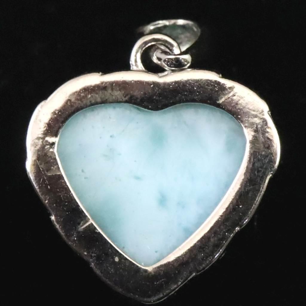 ラリマー  AA  12mmハート　ペンダント 2.1g #90160 | 4枚目