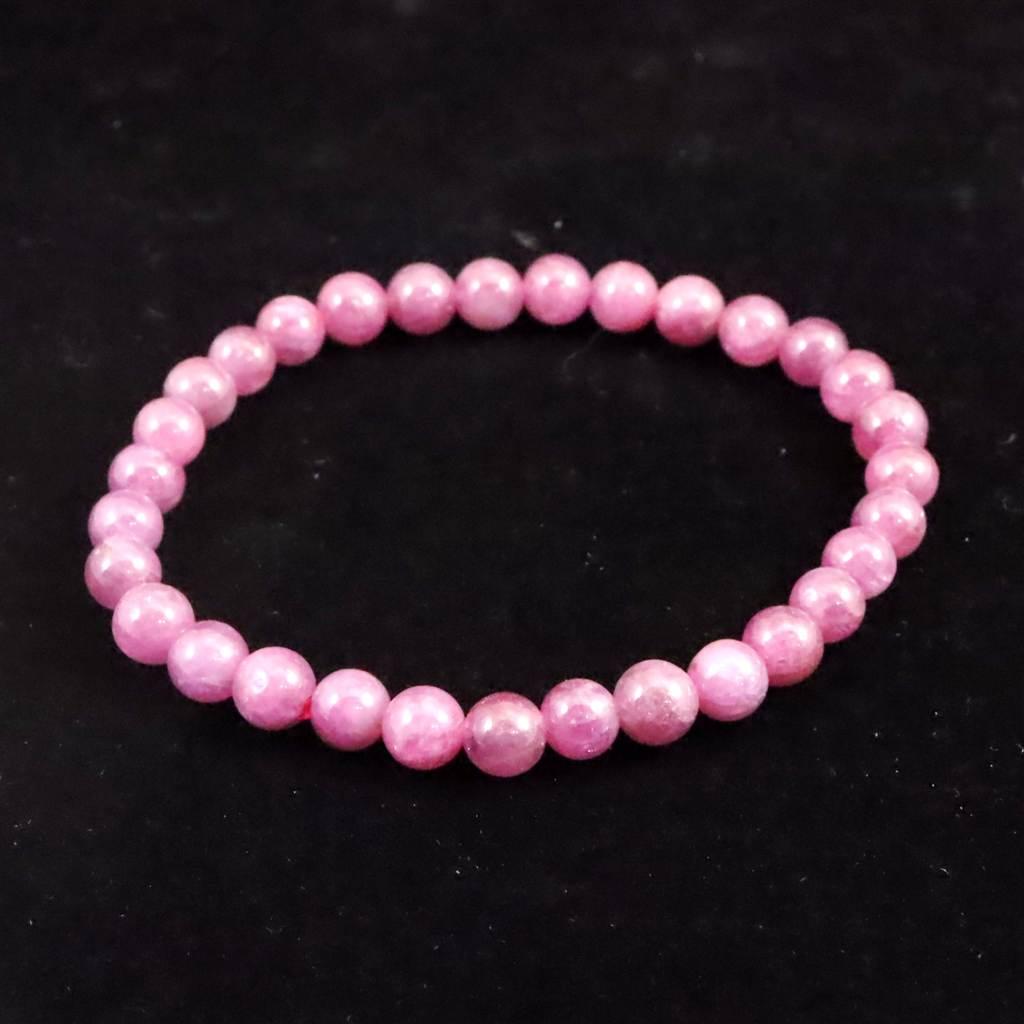 天然ルビー 蛍光  6mm玉 ブレスレット 14.3g　 #18755 | 3枚目