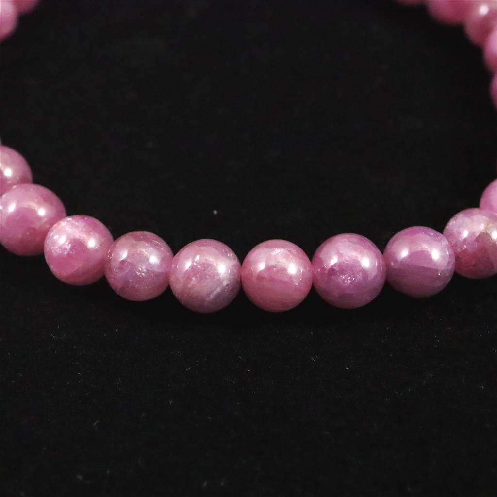 天然ルビー 蛍光  6mm玉 ブレスレット 14.3g　 #18755 | 5枚目