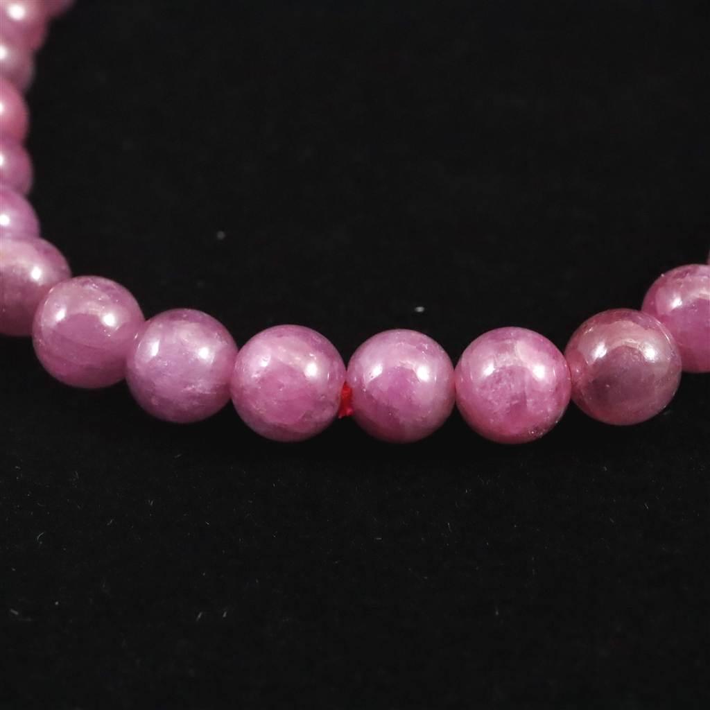 天然ルビー 蛍光  6mm玉 ブレスレット 14.3g　 #18755 | 6枚目