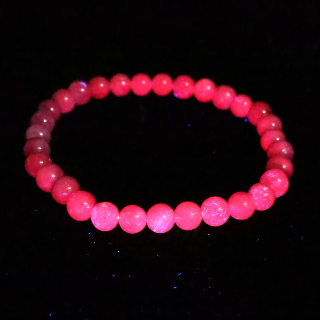 天然ルビー 蛍光  6mm玉 ブレスレット 14.3g　 #18755 | 7枚目