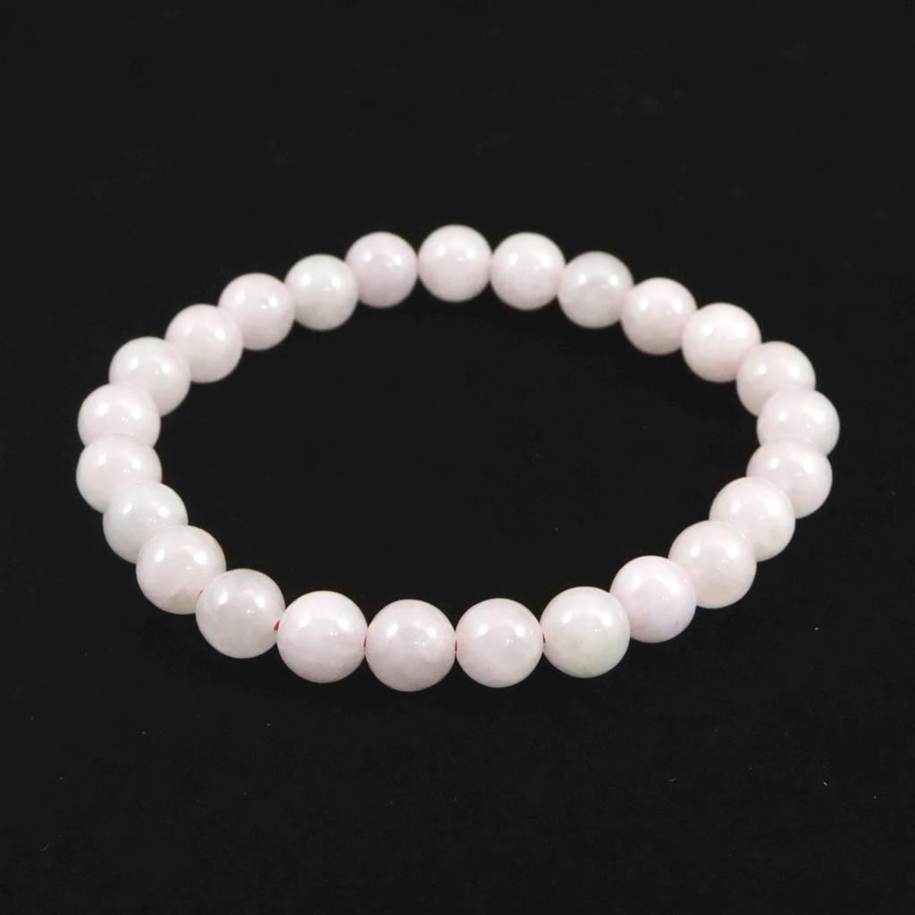 ミャンマー産 ラベンダー 翡翠  ヒスイ 7.5mmブレスレット 17.8g #84525 | 4枚目