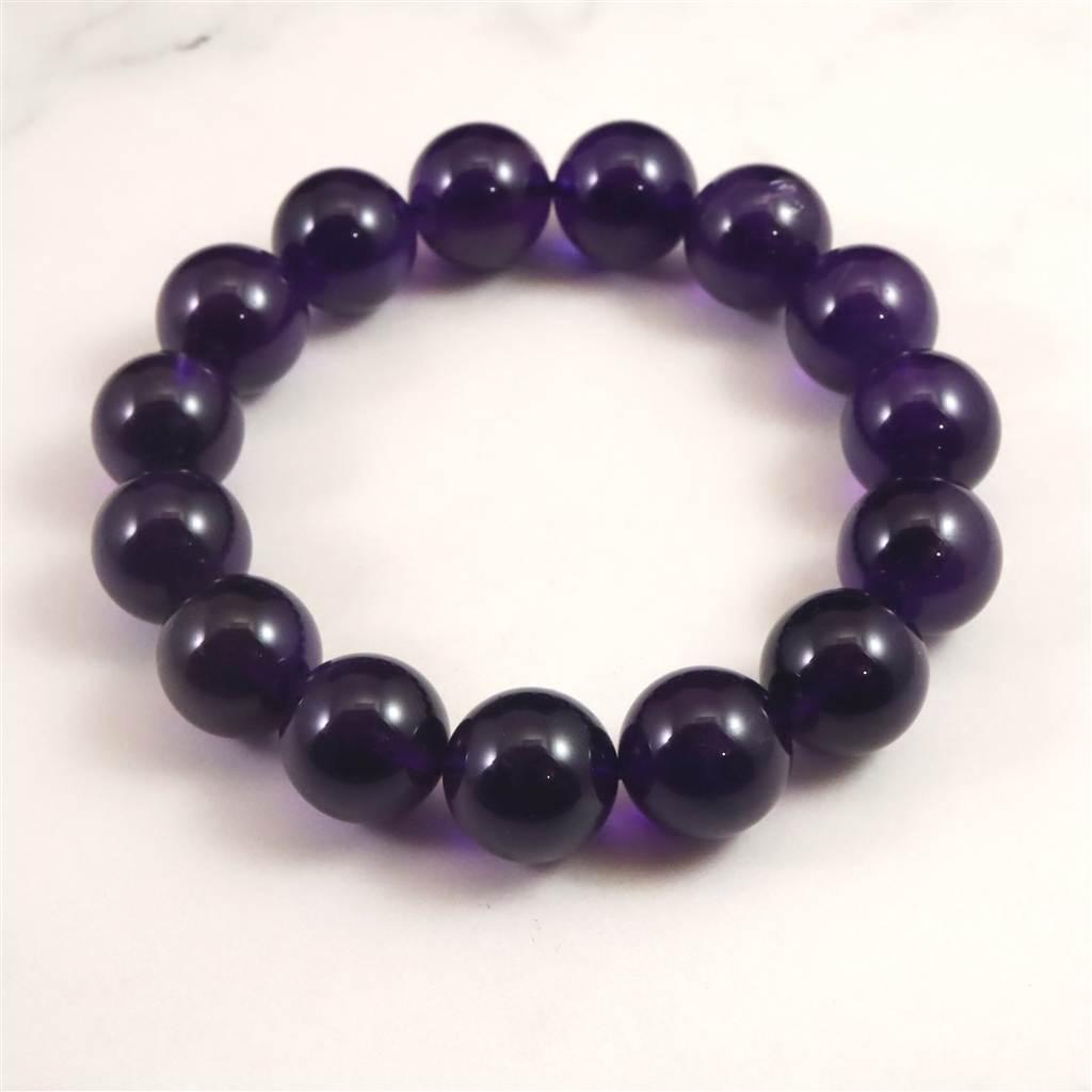 ウルグアイ産 アメジスト AAA 14.5mブレスレット 66.4g #20096