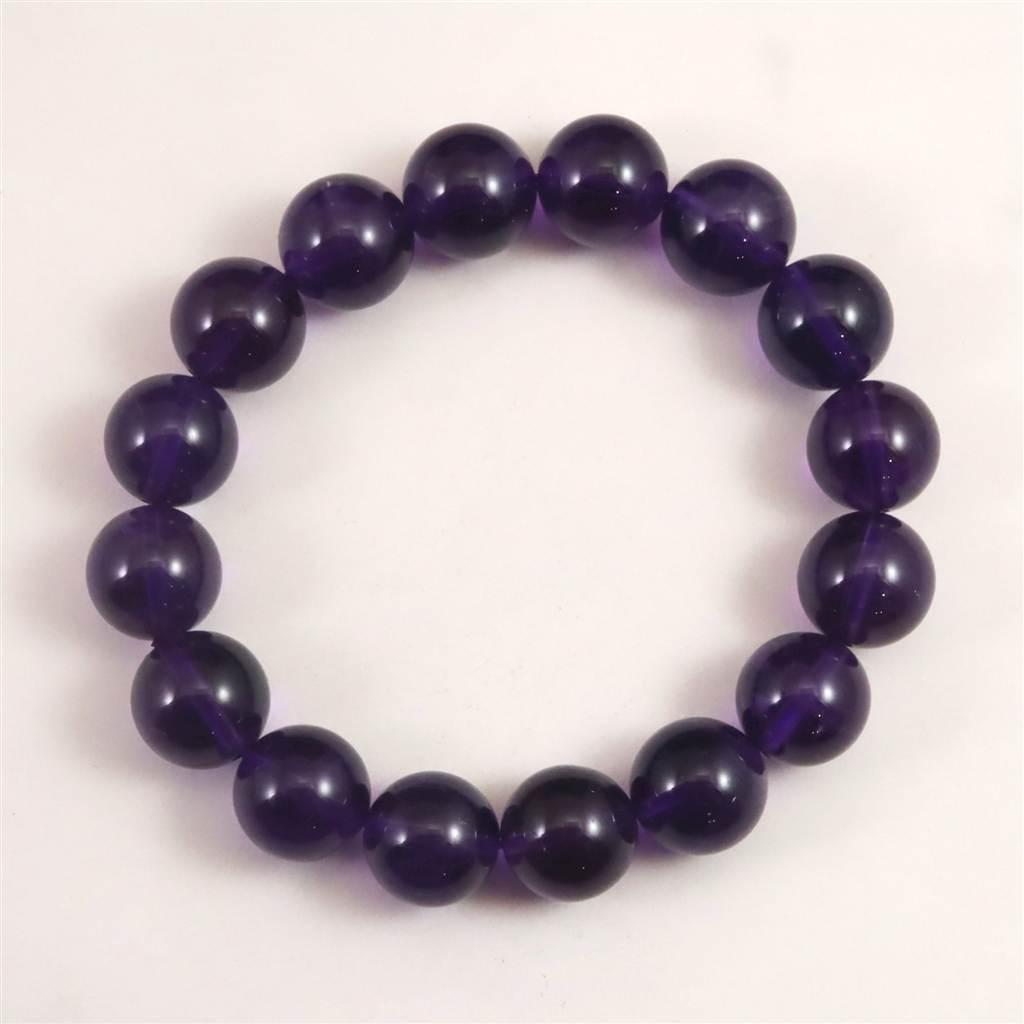 ウルグアイ産 アメジスト AAA 13mブレスレット 51.5g #66206