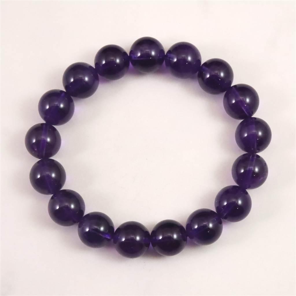 ウルグアイ産 アメジスト AAA 12.5mブレスレット 47.2g #40684