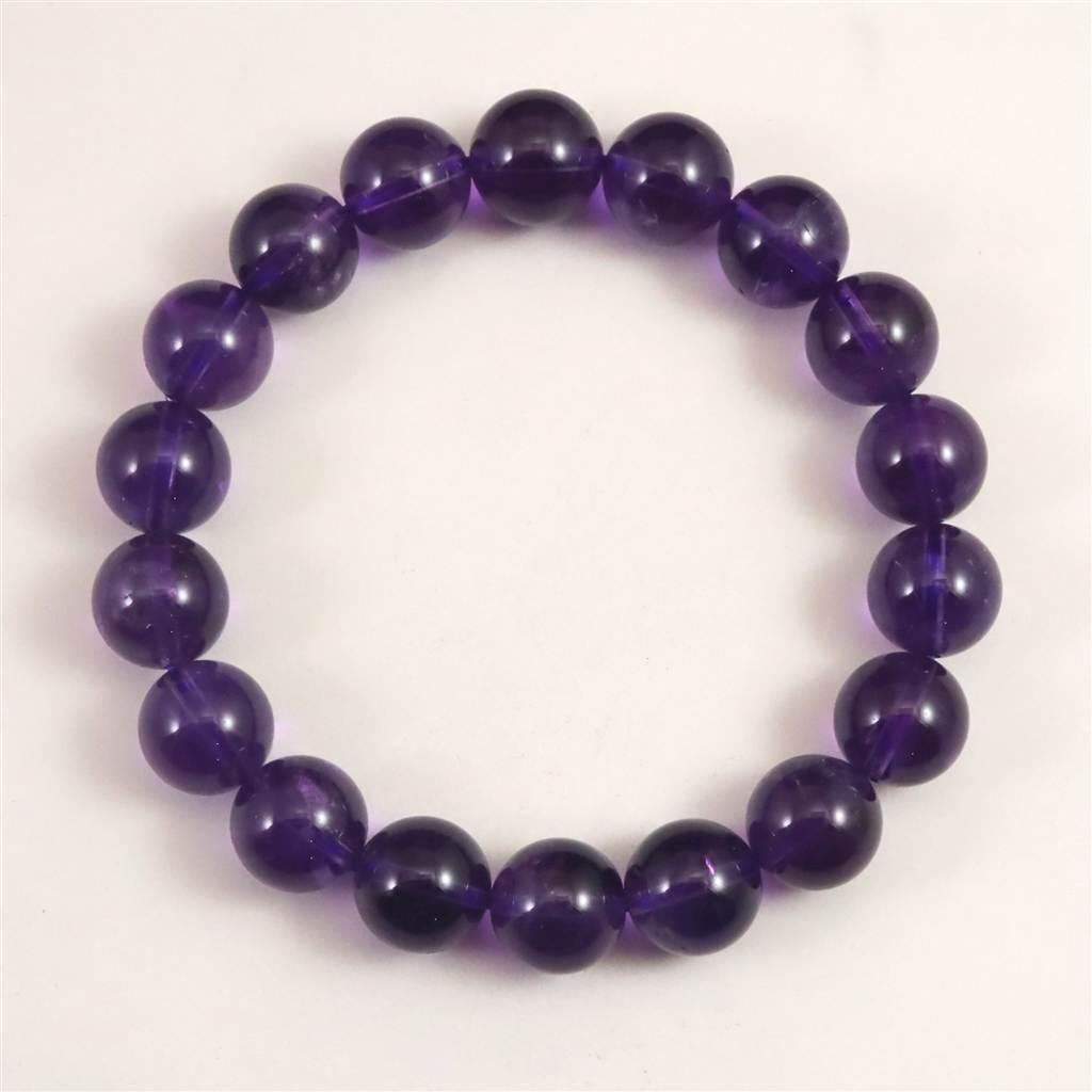 ウルグアイ産 アメジスト AAA 11.5mブレスレット 40.0g #97528