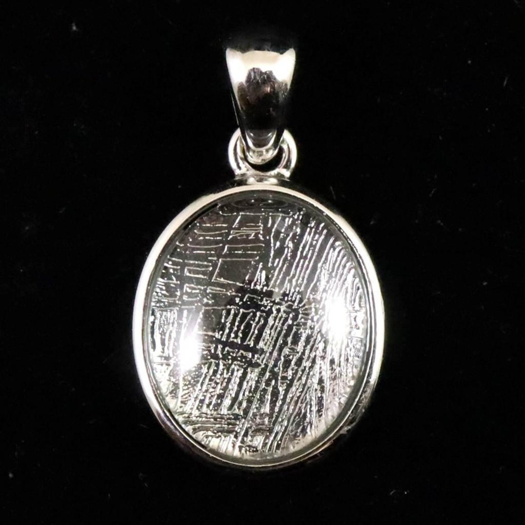 ギベオン シルバー 12X10mmオーバル型　ペンダント 2.1g #65100