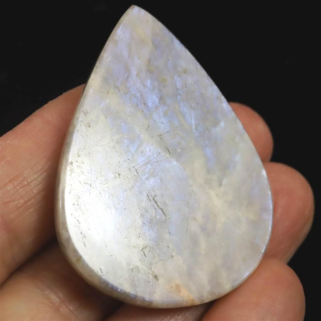 ロシア産 ベロモナイト ムーンストーン 47mmペアシェイプカボション 16.6g #96976 | 5枚目