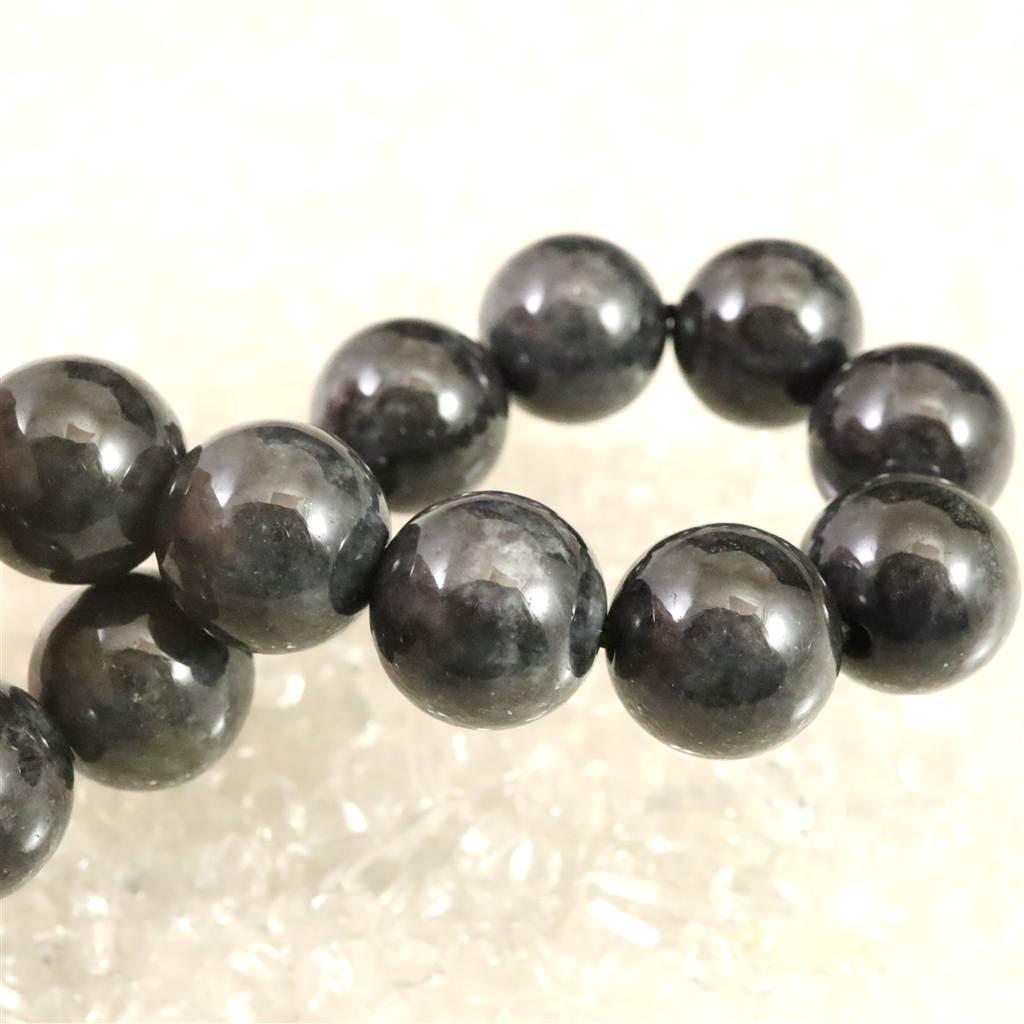 糸魚川翡翠 ヒスイ 黒 12ｍｍブレスレット ディレクトリカード付 54.5g #82492 | 7枚目