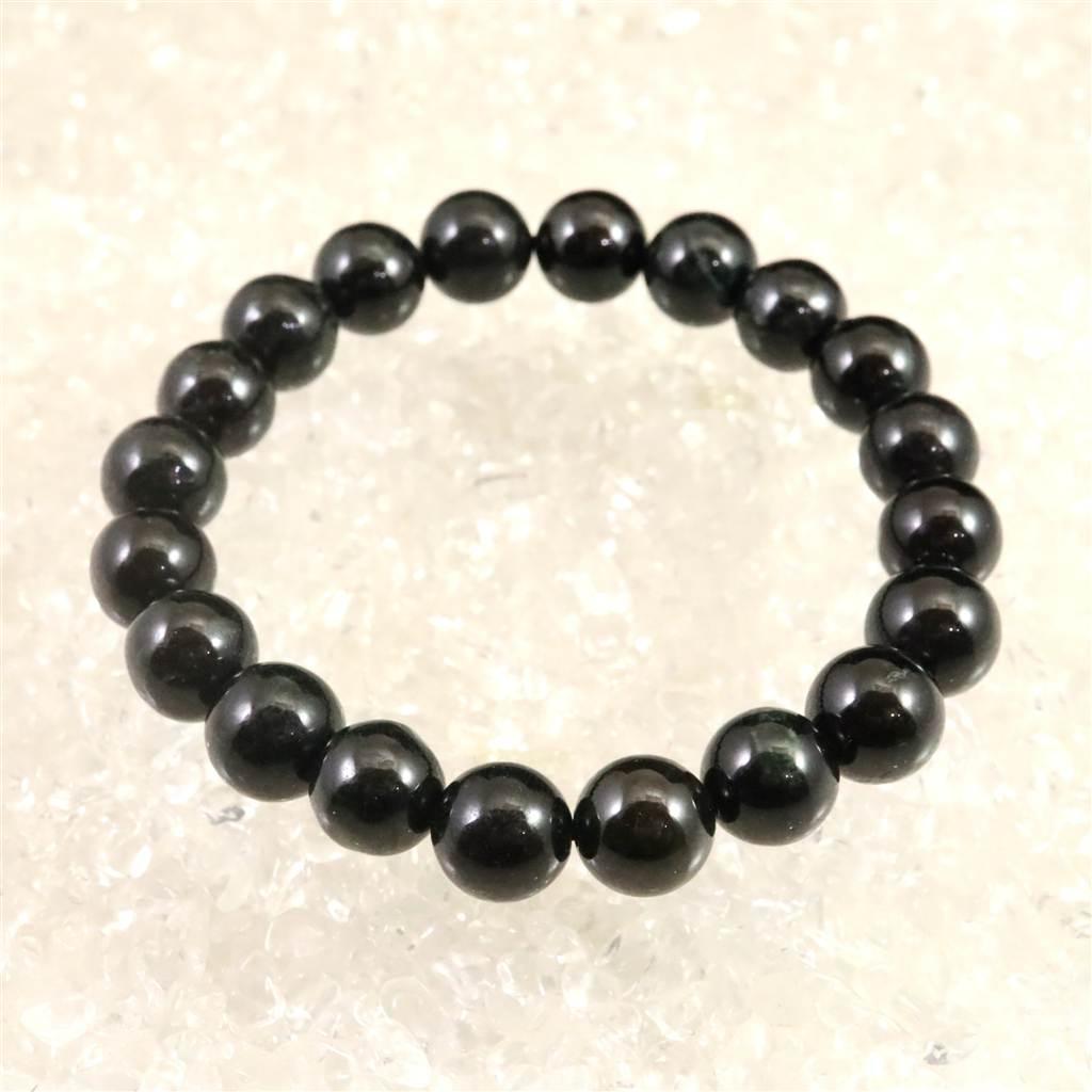 糸魚川翡翠 ヒスイ 黒 10ｍｍブレスレット ディレクトリカード付 36.0g #51033 | 3枚目