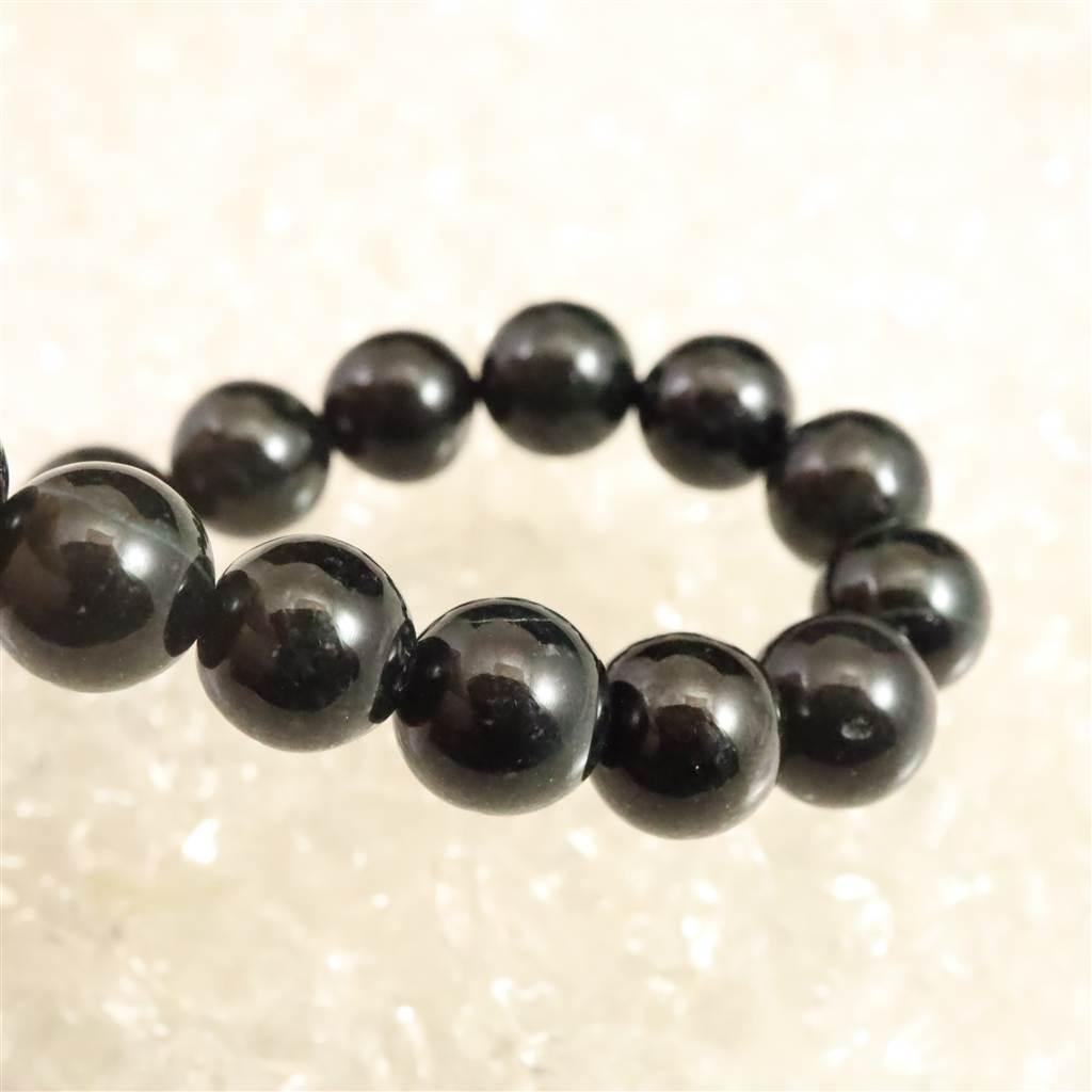 糸魚川翡翠 ヒスイ 黒 10ｍｍブレスレット ディレクトリカード付 36.0g #51033 | 5枚目