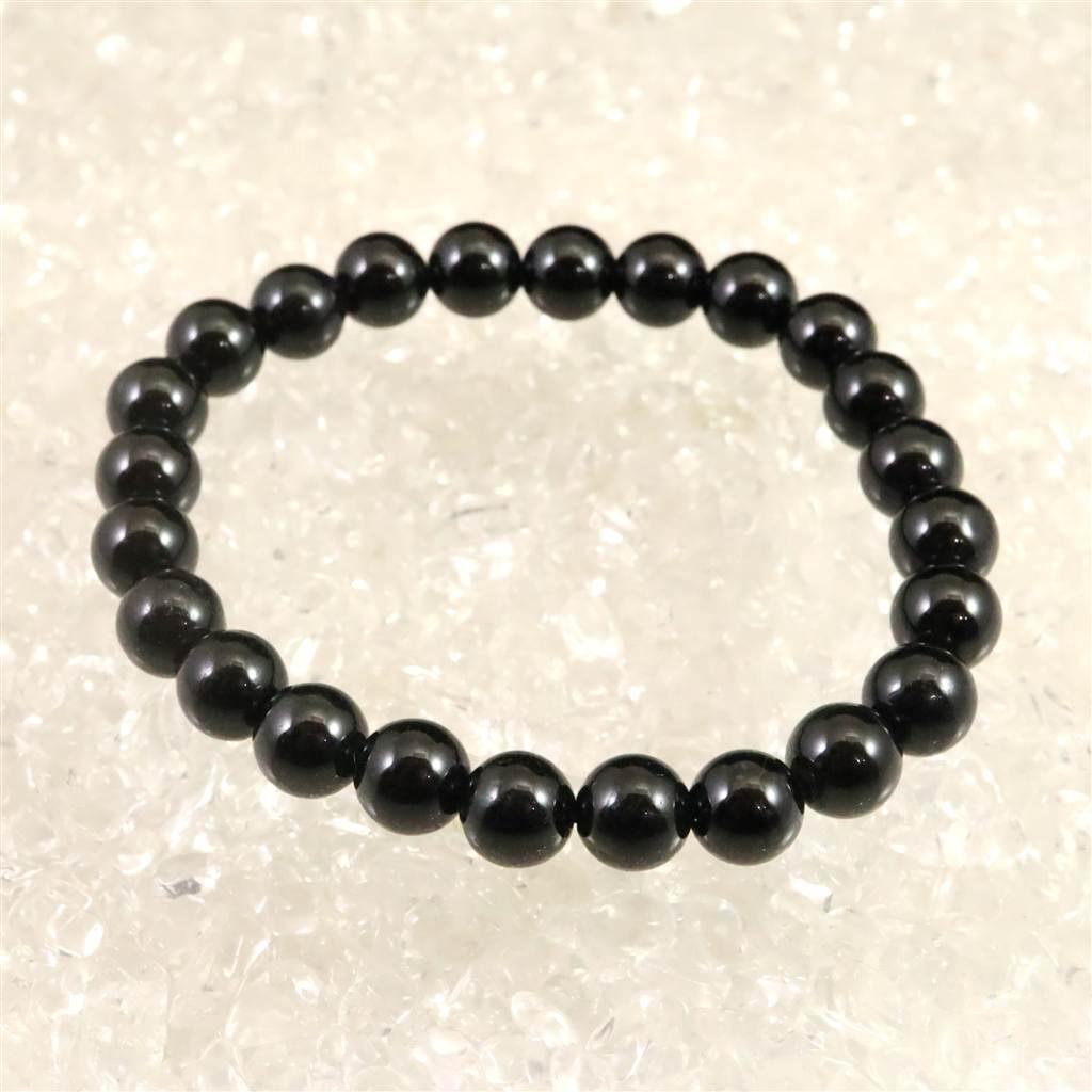 糸魚川翡翠 ヒスイ 黒 8ｍｍブレスレット ディレクトリカード付 21.8g #90491 | 3枚目