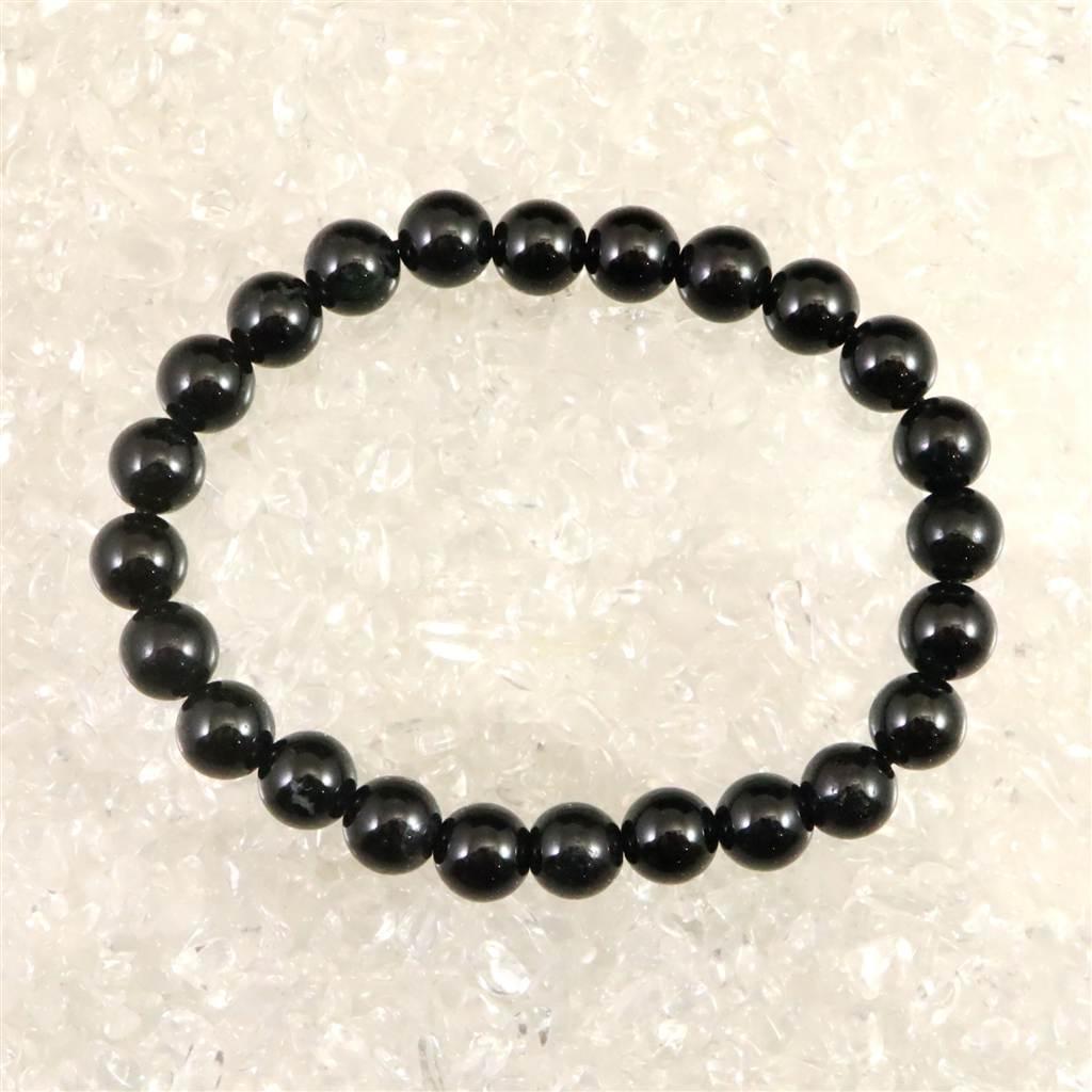 糸魚川翡翠 ヒスイ 黒 8mmブレスレット ディレクトリカード付 21.7g #157731枚目の画像
