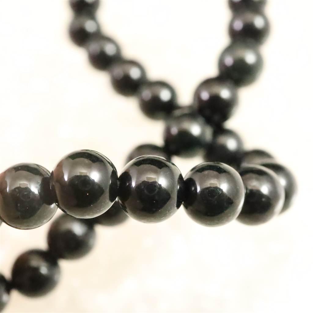 糸魚川翡翠 ヒスイ 黒 6ｍｍブレスレット ディレクトリカード付 11.4g #64254 | 6枚目