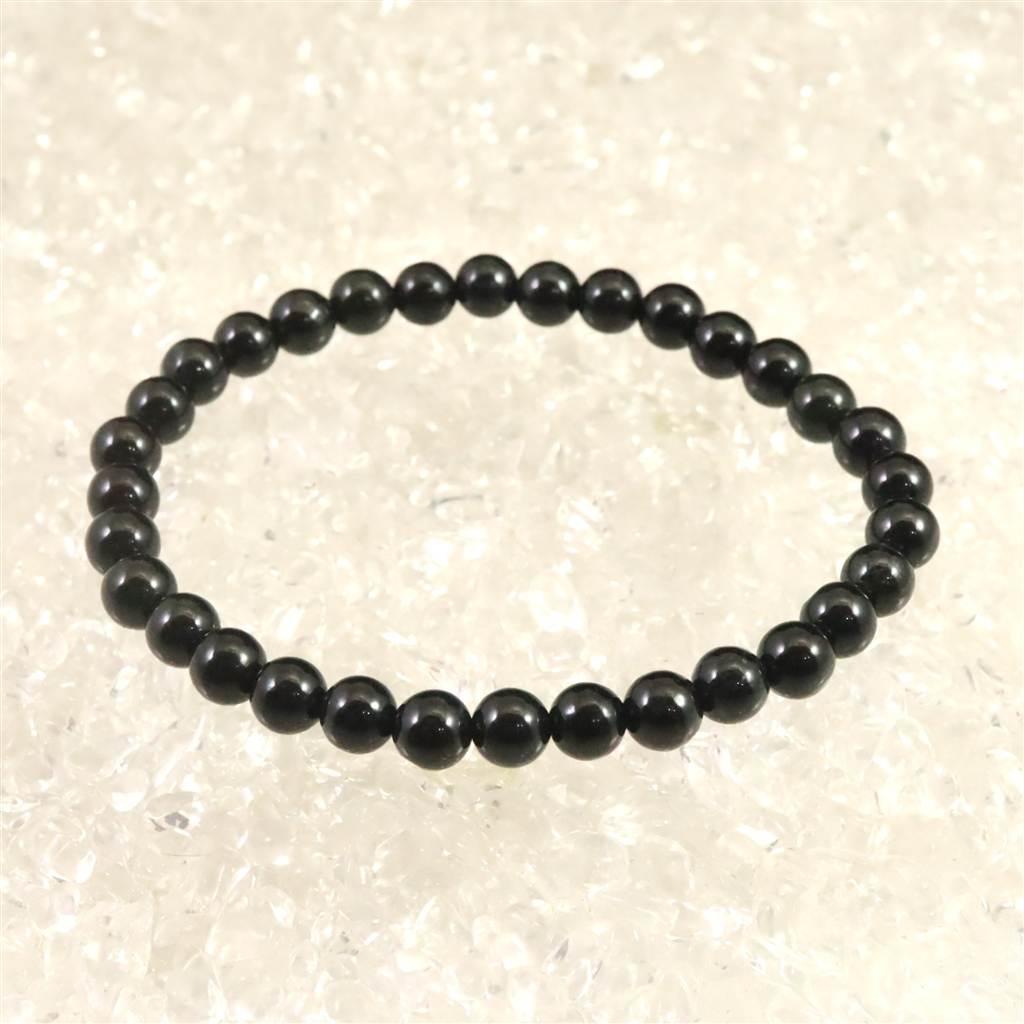 糸魚川翡翠 ヒスイ 黒  6ｍｍブレスレット ディレクトリカード付 11.7g #19631 | 3枚目