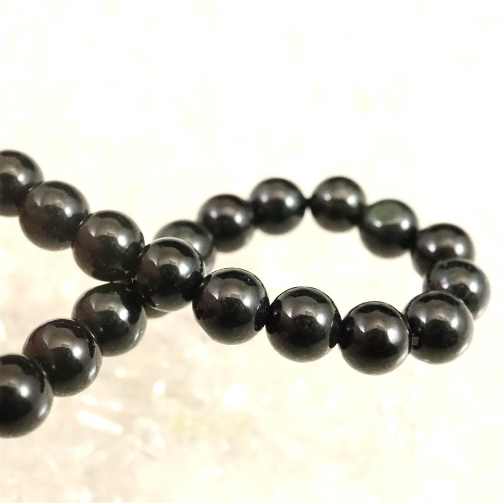 糸魚川翡翠 ヒスイ 黒  6ｍｍブレスレット ディレクトリカード付 11.7g #19631 | 6枚目