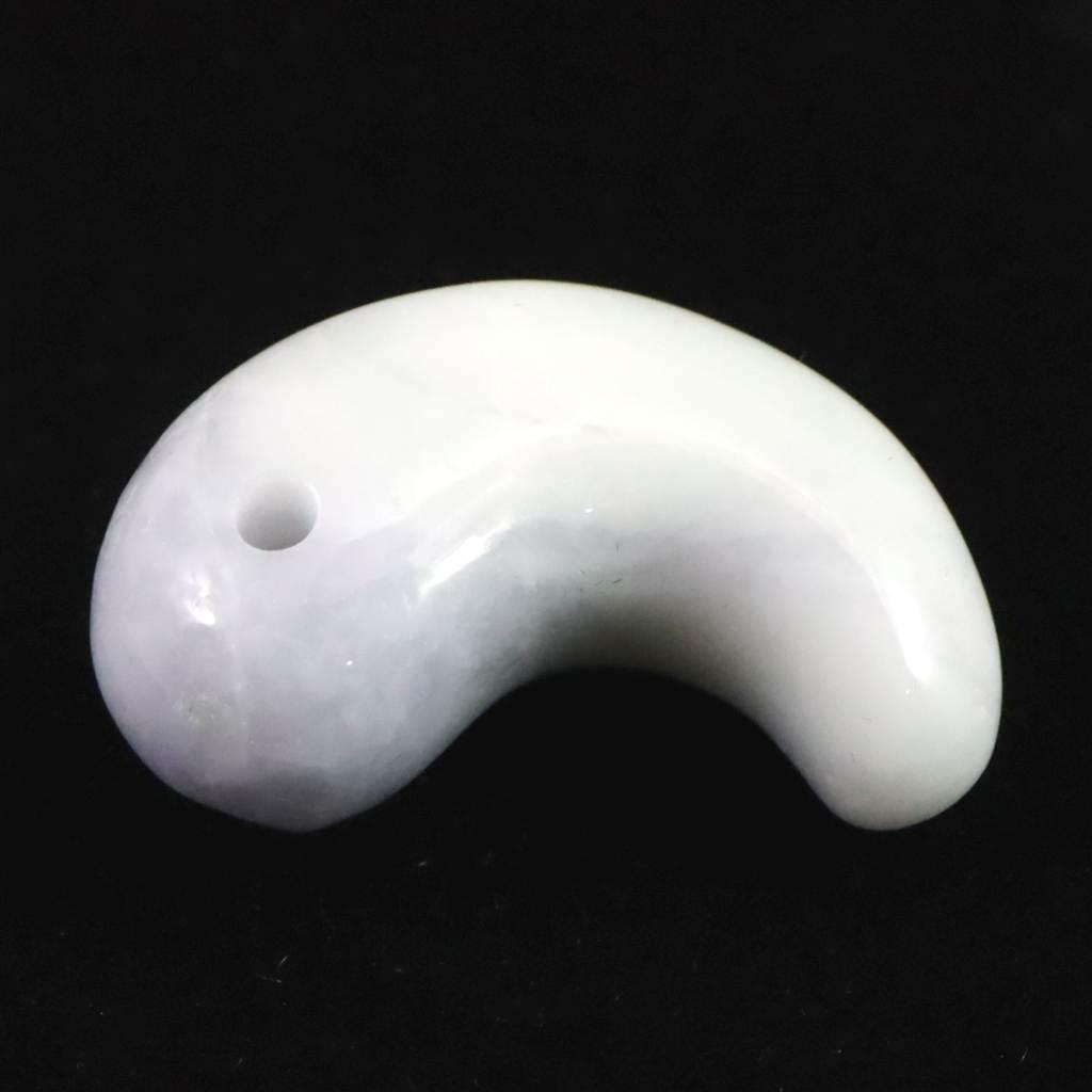 糸魚川翡翠 ラベンダー 30mm勾玉 現代の名工作 　12.4g #82788 | 2枚目