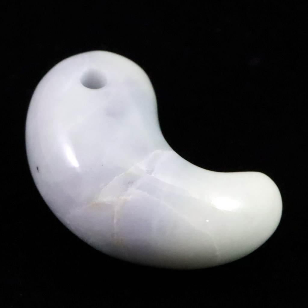 糸魚川翡翠 ラベンダー 30mm勾玉 現代の名工作 　12.3g #29239 | 2枚目