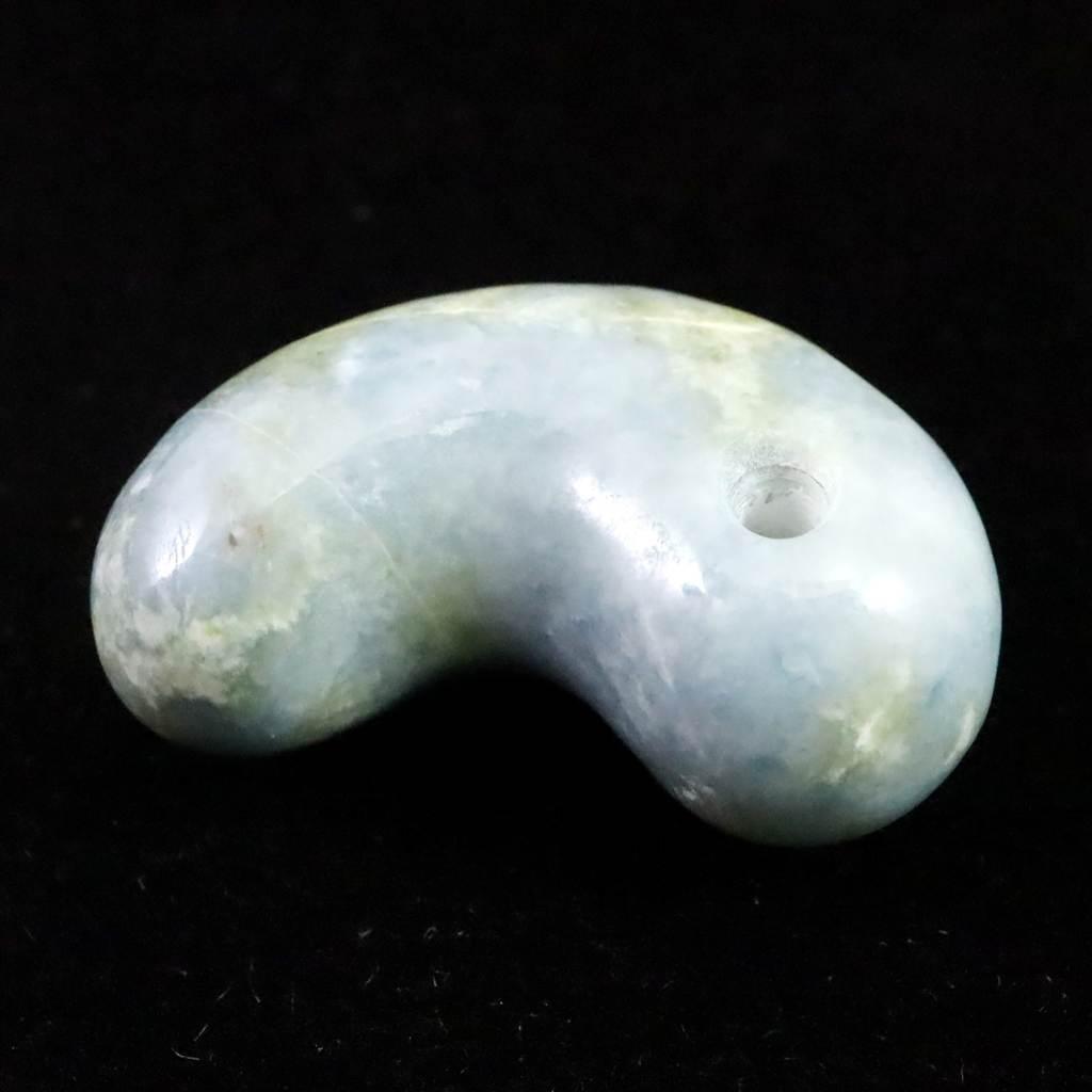 糸魚川翡翠  ヒスイ 小滝産 青 28mm勾玉 ディレクトリカード付 9.9g #52552 | 4枚目