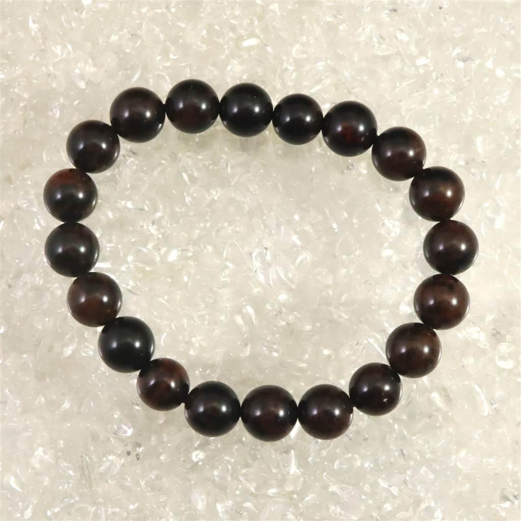 北海道産 ヴァーミリオンオブシディアン（紅十勝） 9.5mmブレスレット  21.6g #40836