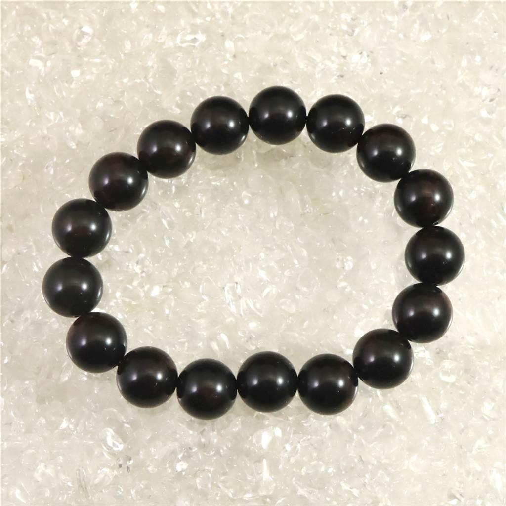 北海道産 ヴァーミリオンオブシディアン（紅十勝） 12mmブレスレット  36.8g #25175