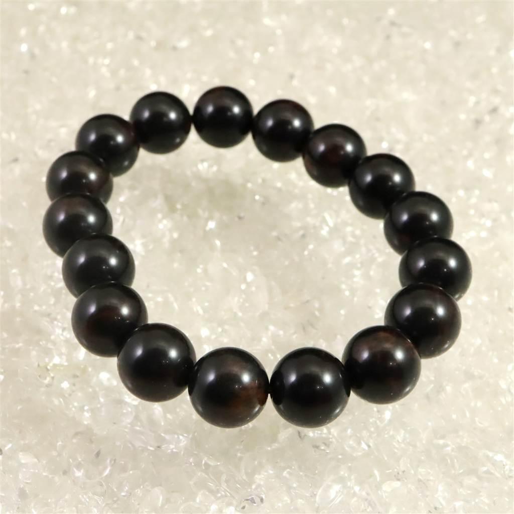 北海道産 ヴァーミリオンオブシディアン（紅十勝） 12mmブレスレット  36.8g #25175 | 2枚目
