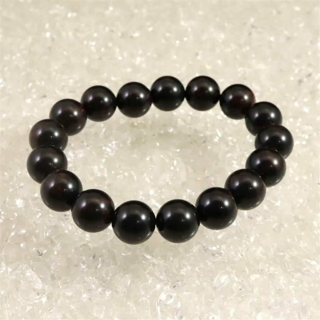 北海道産 ヴァーミリオンオブシディアン（紅十勝） 12mmブレスレット  36.8g #25175 | 3枚目