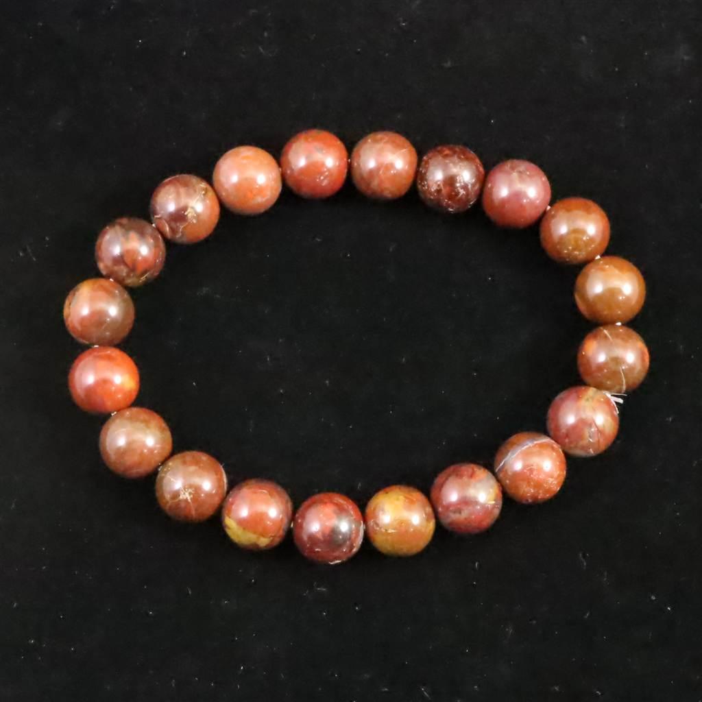 佐渡 赤玉石 10mmブレスレット 30.2g #885781枚目の画像